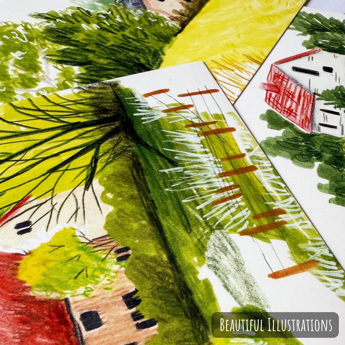 Countryside House Postcard Set - Pack of 3 A6 Mini Prints