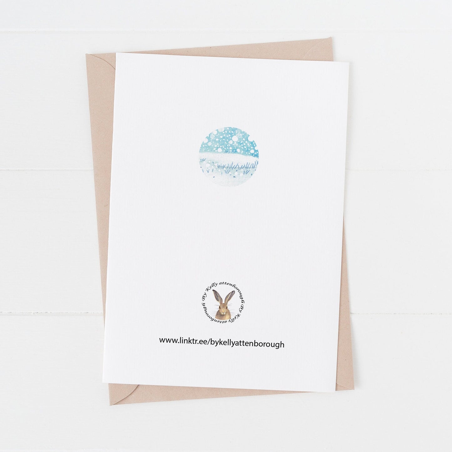 Greeting card with a logo on a white background