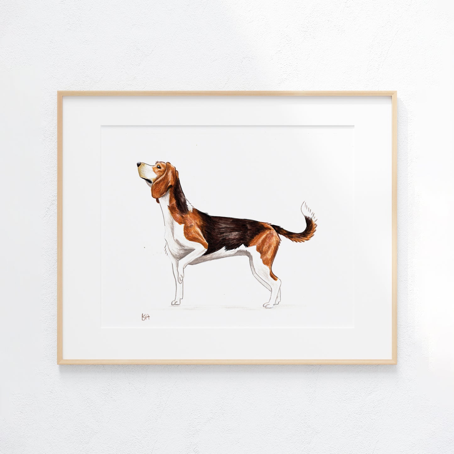 Beagle Dog Portrait – Mixed Media Artwork