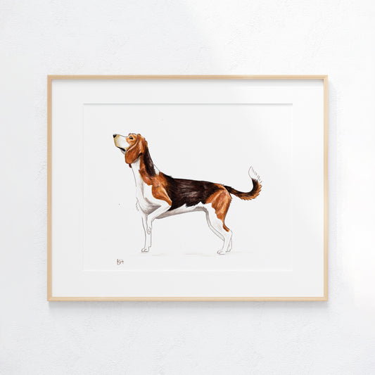 Beagle Dog Portrait – Mixed Media Artwork