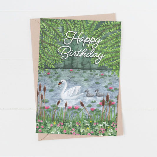 Swan Birthday Card