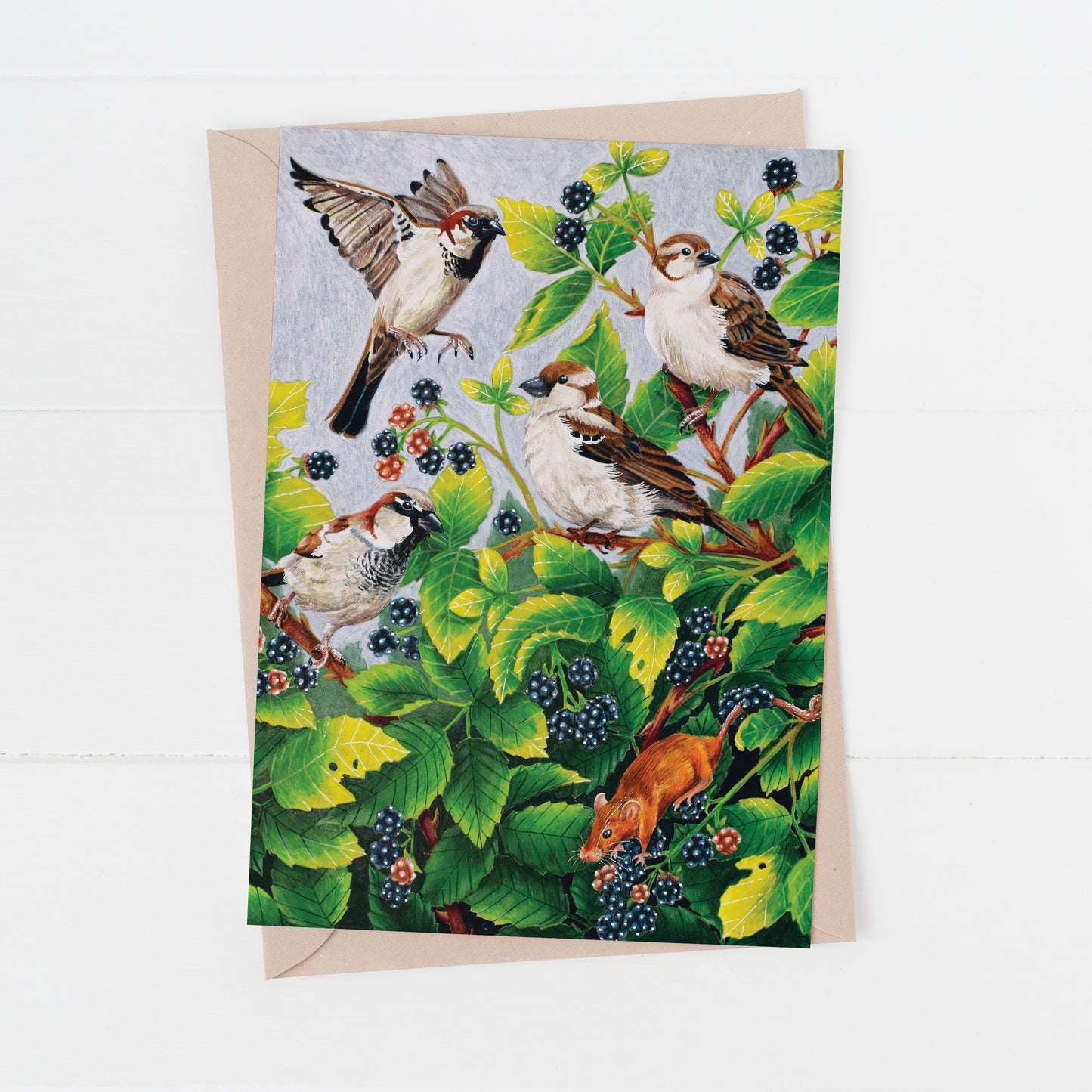 House Sparrow Birthday Card - Nature Inspired Greeting Card