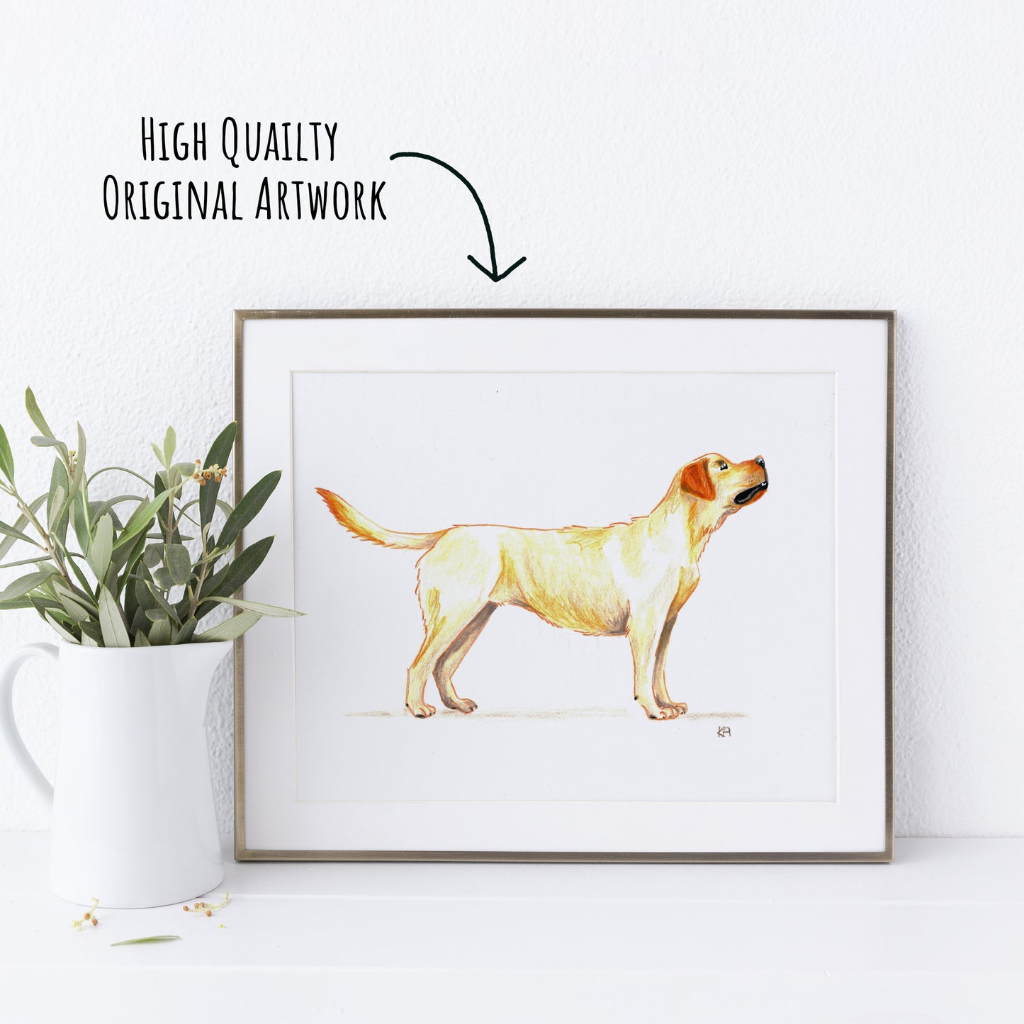 Labrador Retriever Dog Art – 10 x 8 Original Artwork