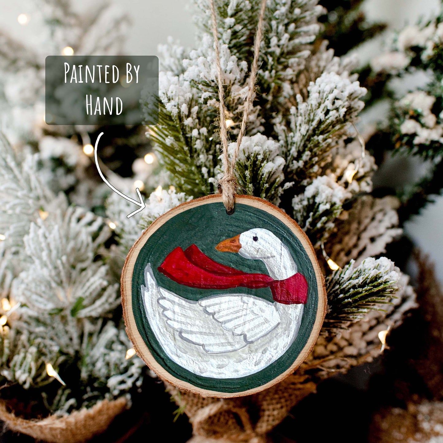 Hand Painted Goose Christmas Ornament