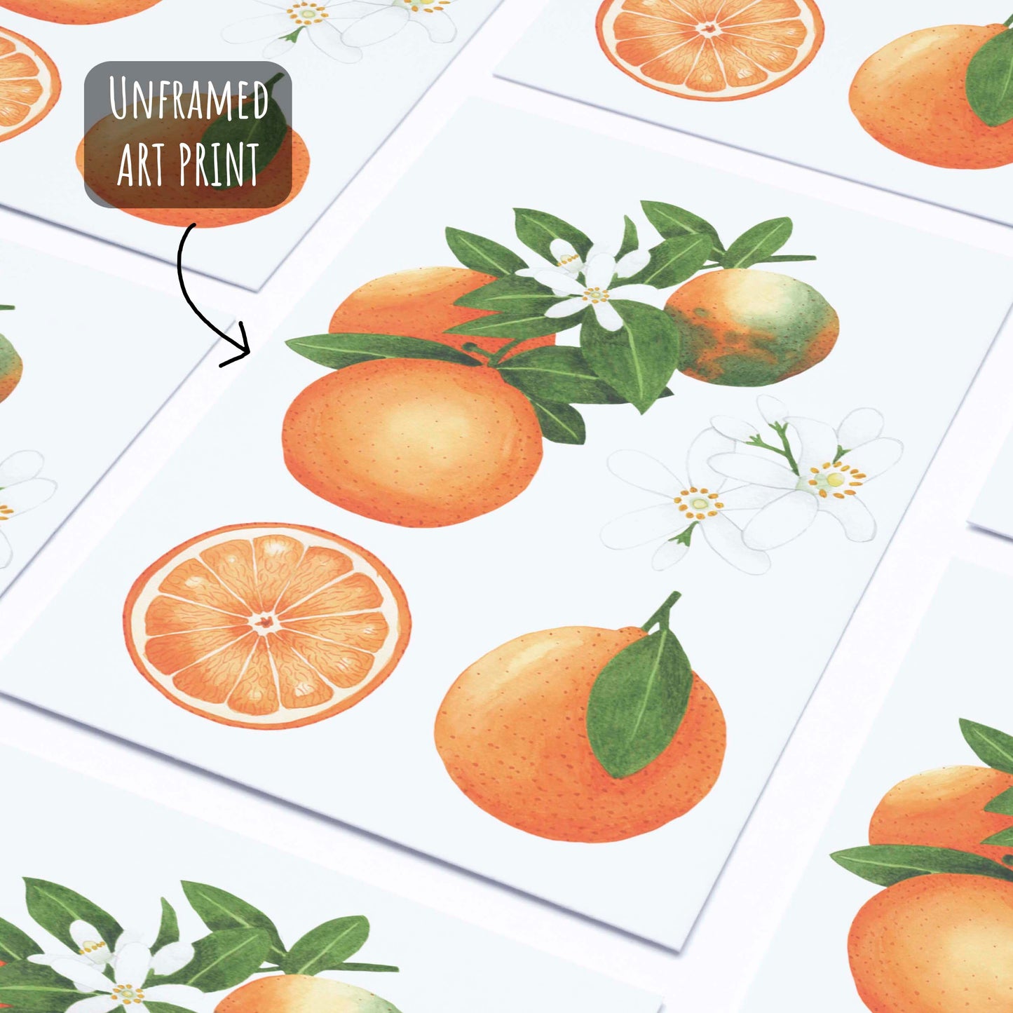 Botanical Orange Art Print - A4 & A5 Citrus Illustration for Kitchen Wall Deco