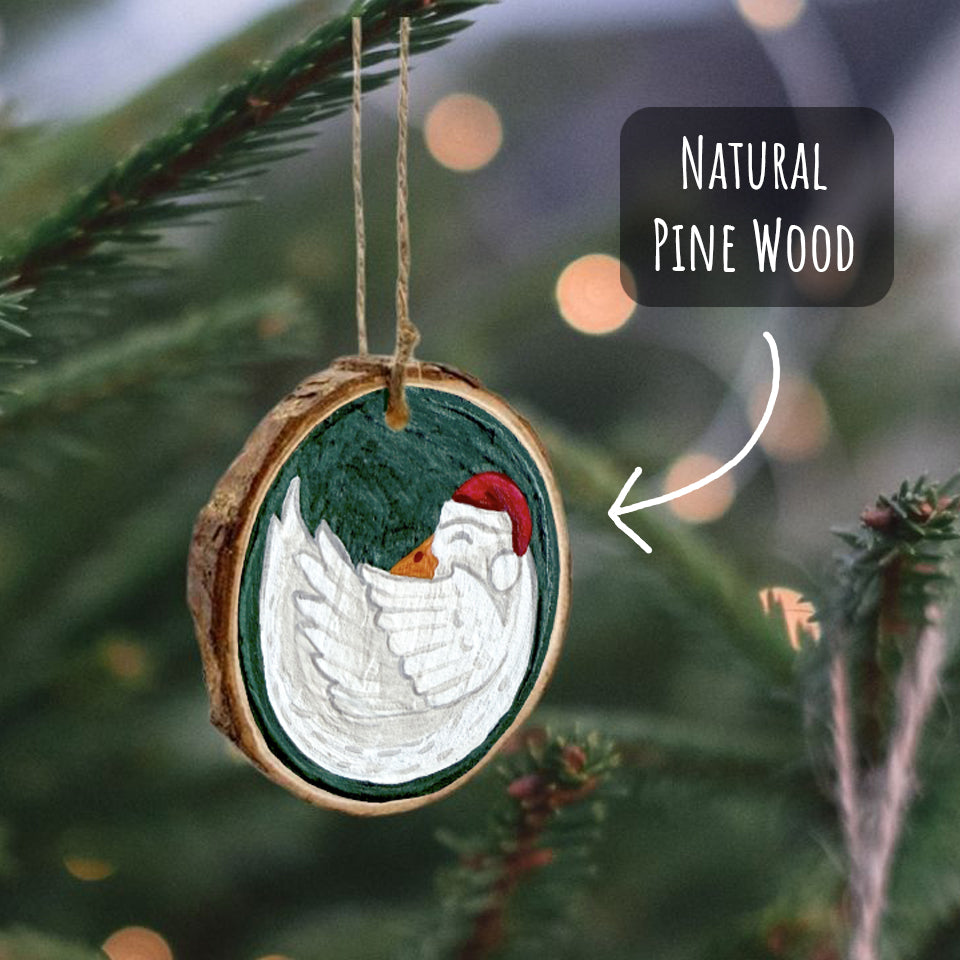 Hand Painted Goose Christmas Ornament