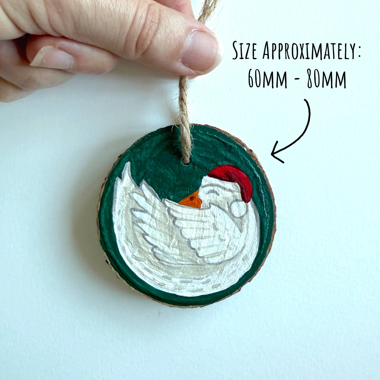 Hand Painted Goose Christmas Ornament