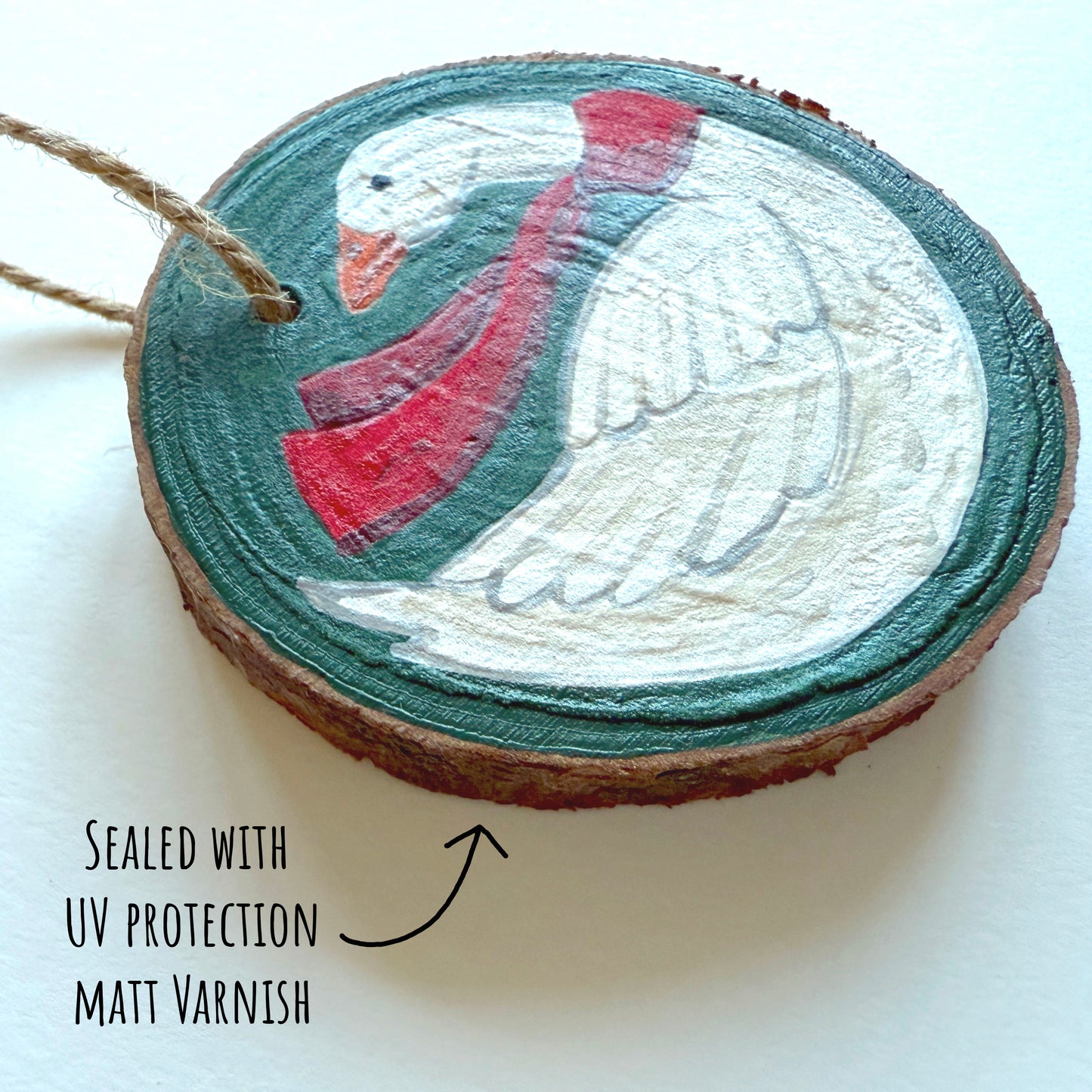 Hand Painted Goose Christmas Ornament