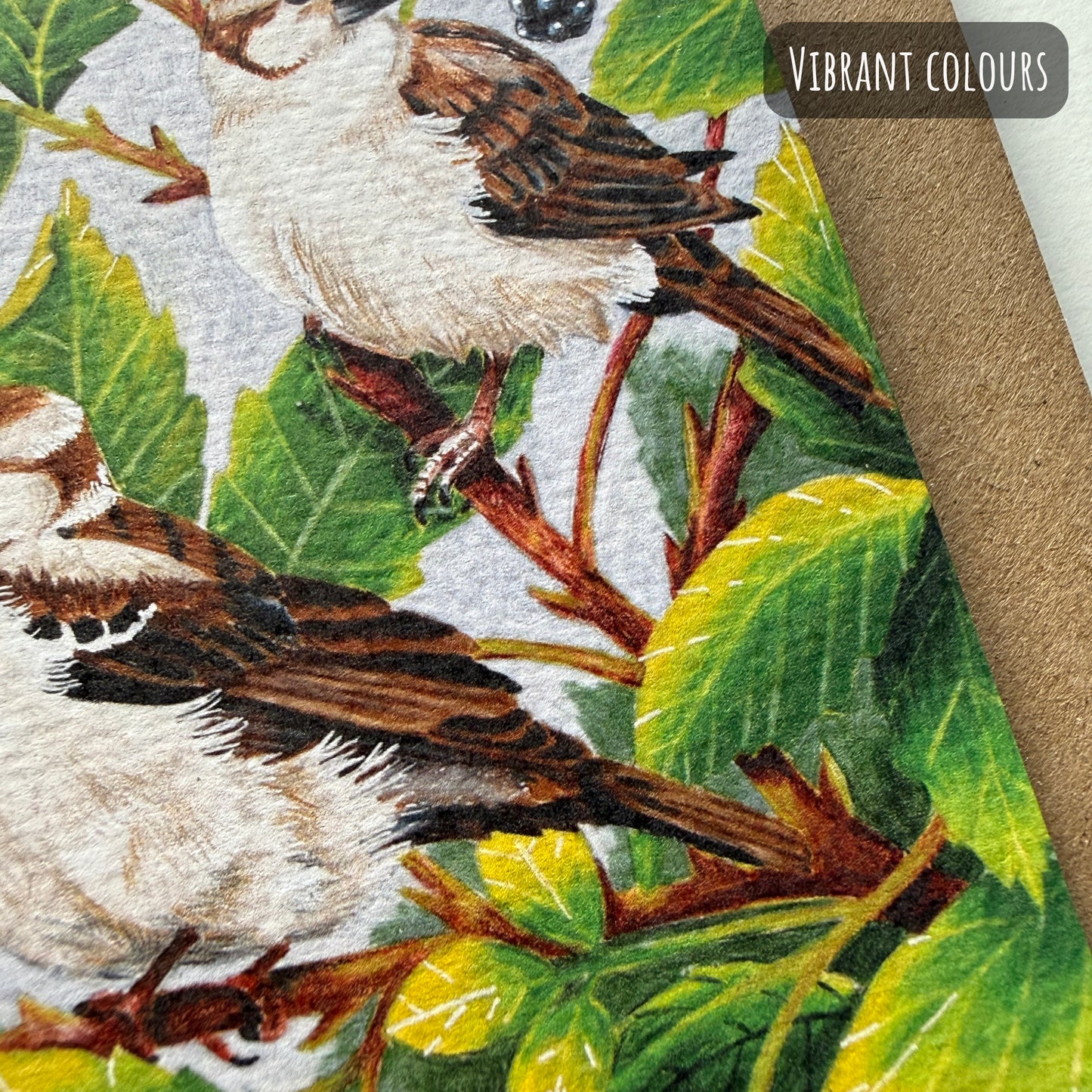 House Sparrow Birthday Card - Nature Inspired Greeting Card
