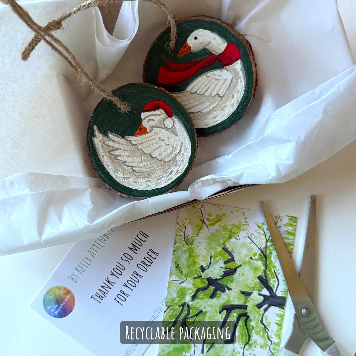 Hand Painted Goose Christmas Ornament
