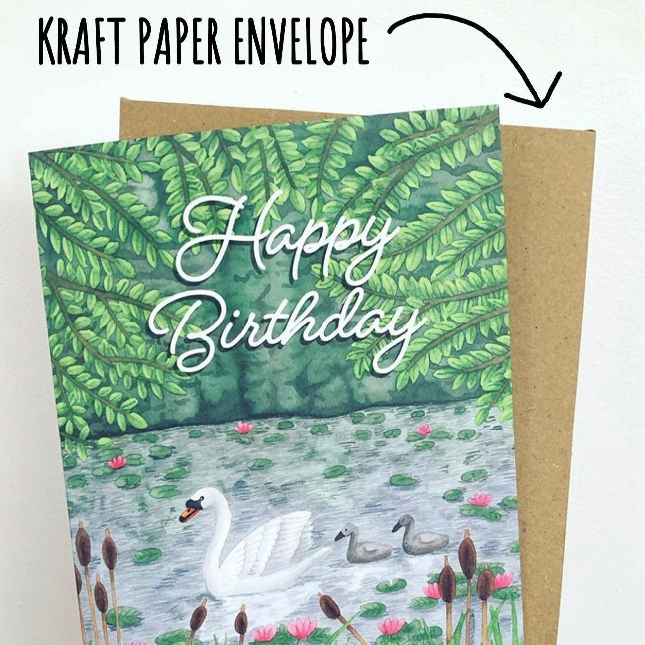 Swan Birthday Card
