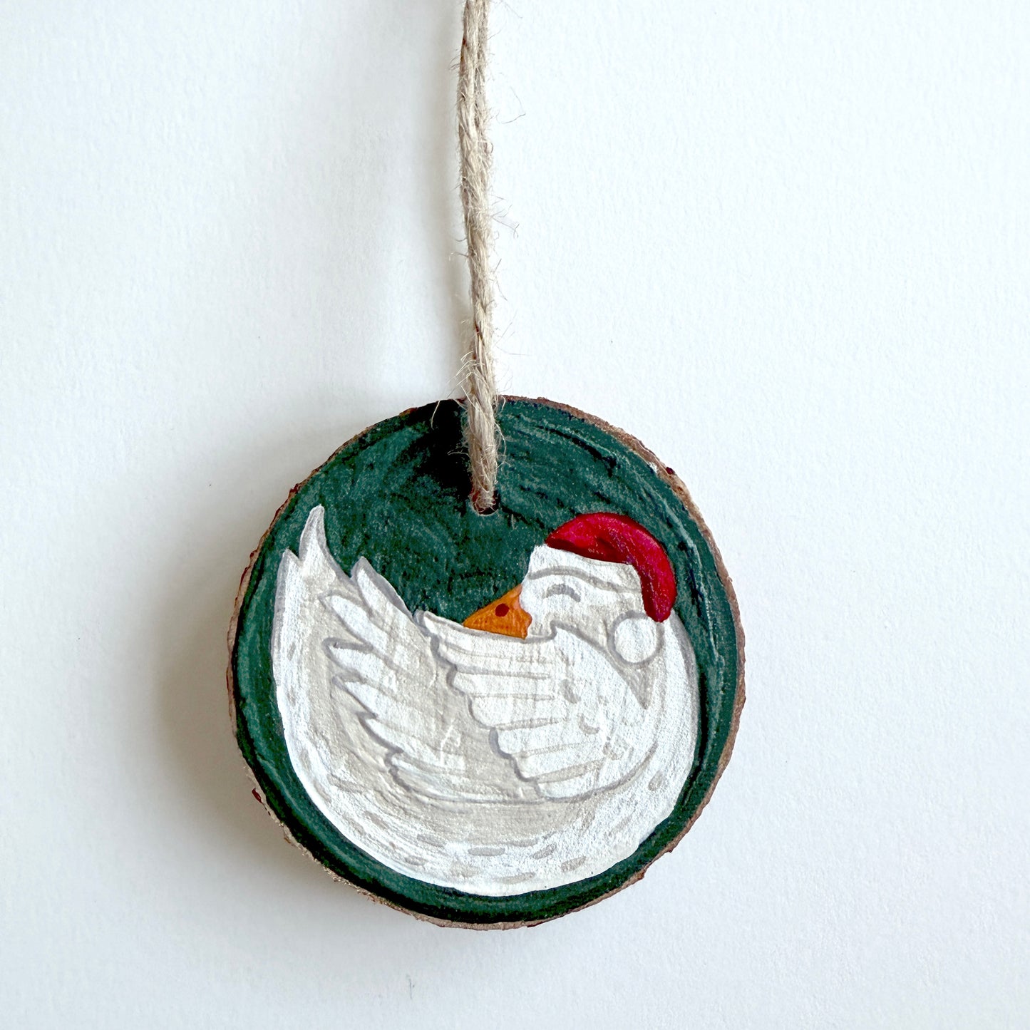 Hand Painted Goose Christmas Ornament