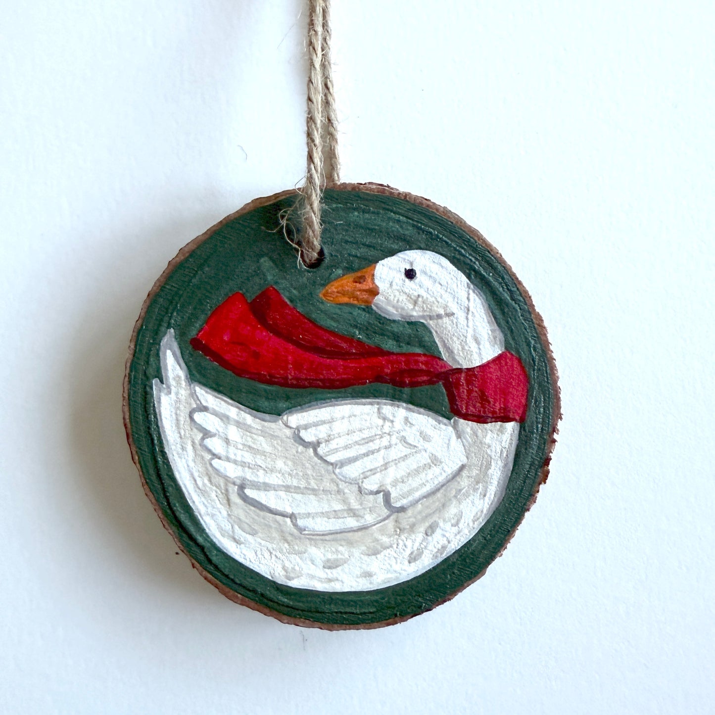 Hand Painted Goose Christmas Ornament