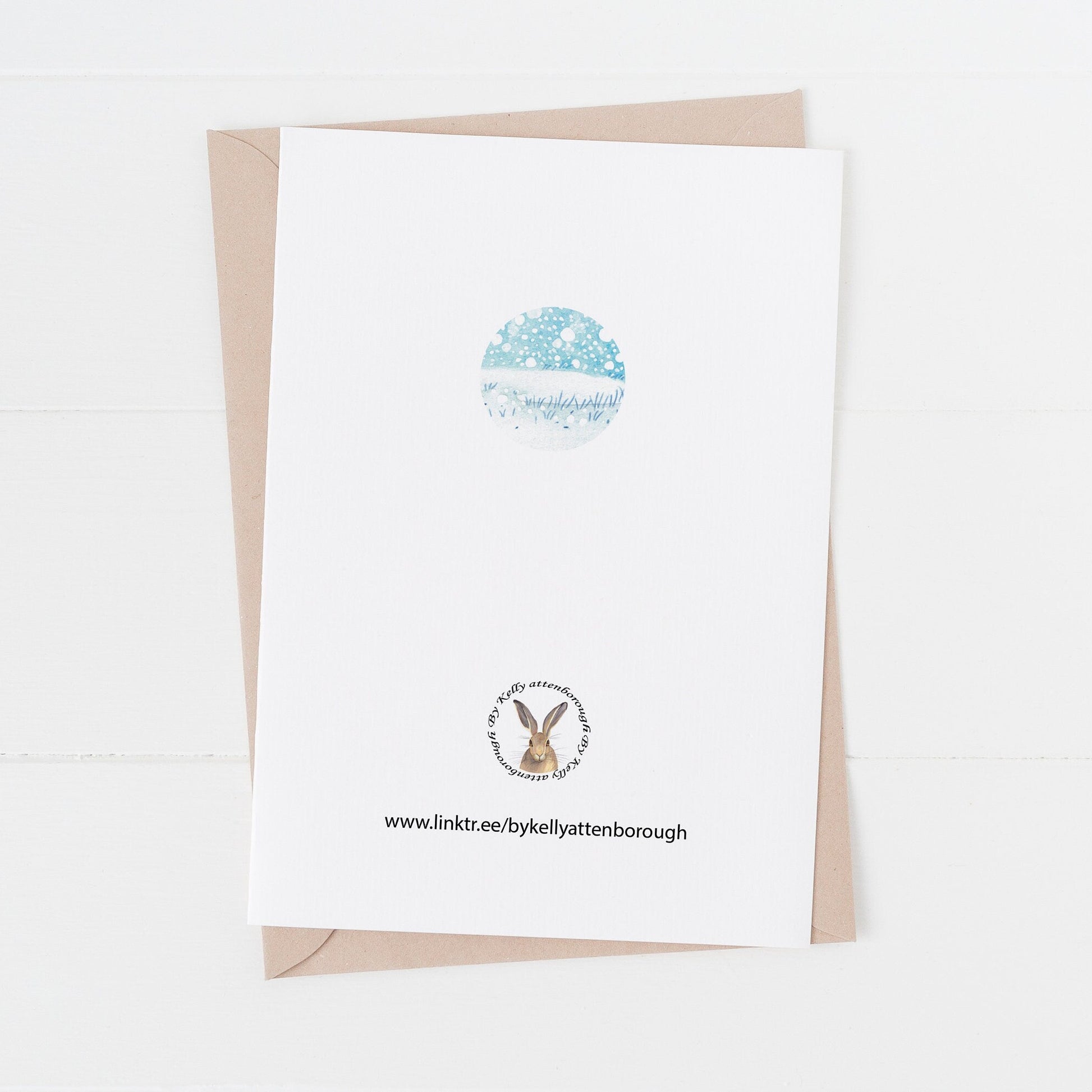 Greeting card with a logo on a white background