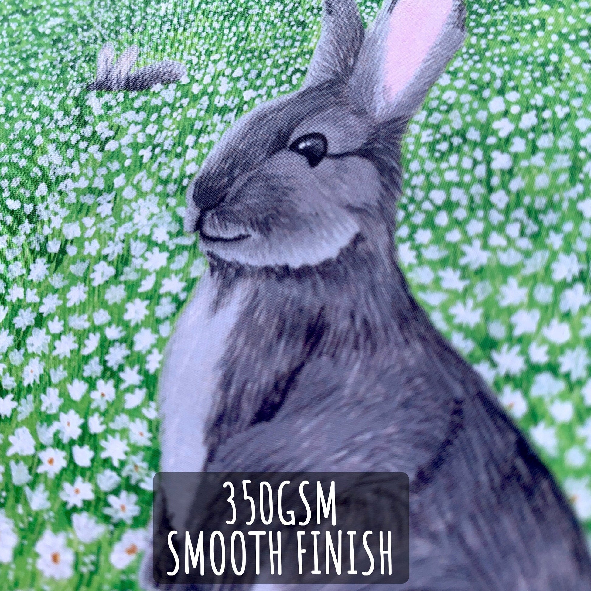 Woodland Animal Greeting Cards close up showing the details and textures of the illustration and paper stock.