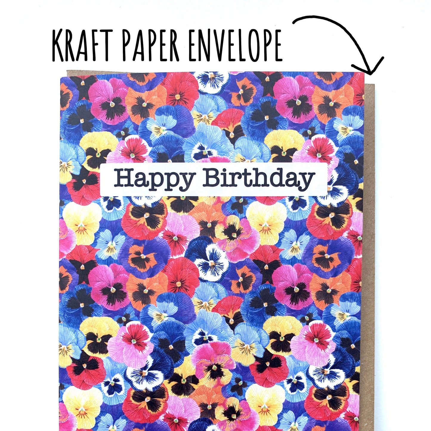 Pansy Happy Birthday Card