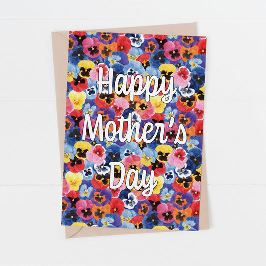 Pansy Flower Happy Mothers Day Card